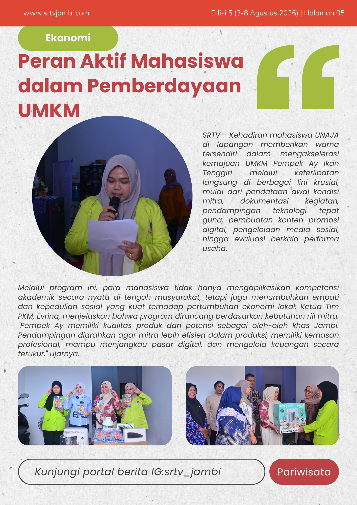 Peran Aktif Mahasiswa UNAJA