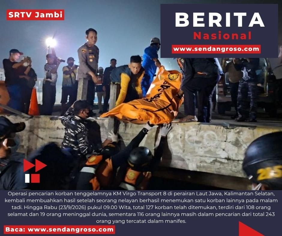 Pencarian KM Virgo Transport 8: Satu Korban Ditemukan Nelayan, 116 Orang Masih Dicari