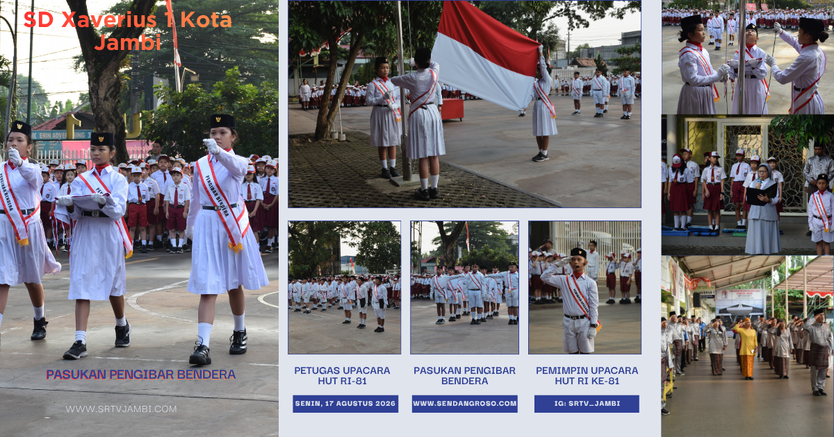 Momen Haru dan Bangga! Anggota Paskibra SD Xaverius 1 Jambi Sukses Kibarkan Sang Merah Putih di HUT ke-81 RI