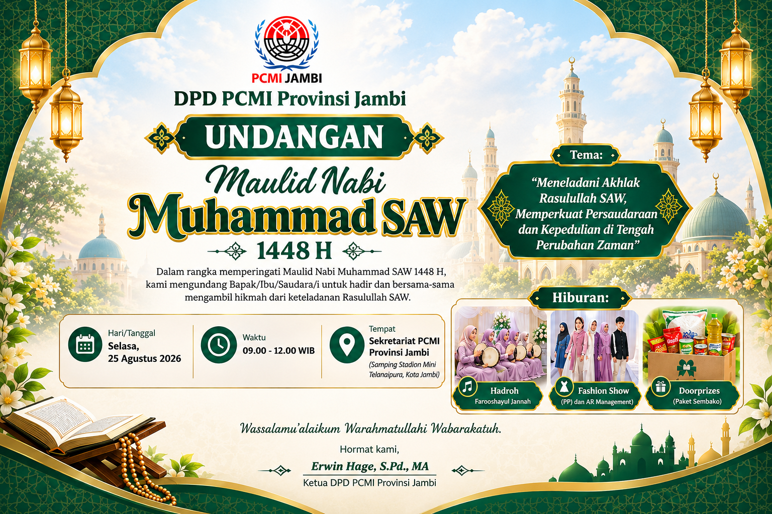 Besok Selasa, PCMI Jambi Gelar Maulid Nabi 1448 H, Ajak Generasi Muda Teladani Akhlak Rasulullah SAW
