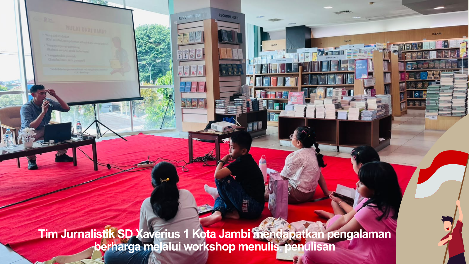 Sabtu Penuh Inspirasi: Tim Jurnalis Cilik SD Xaverius 1 Jambi Ikuti Workshop Menulis di Gramedia Bersama Kak Bimo